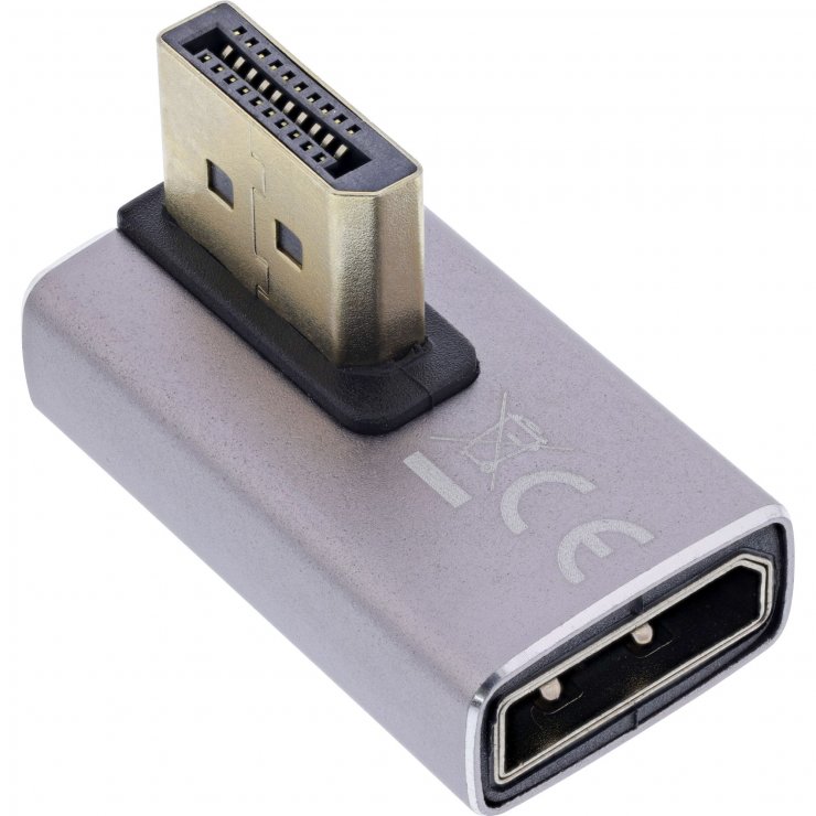 Imagine Adaptor Displayport 8K unghi 90 grade vertical stanga T-M, InLine IL17291I