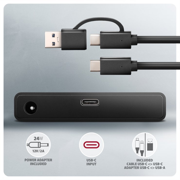 Imagine Adaptor portabil USB 3.2-A/USB type C la HDD 2.5/3.5", Axagon ADSA-FPX