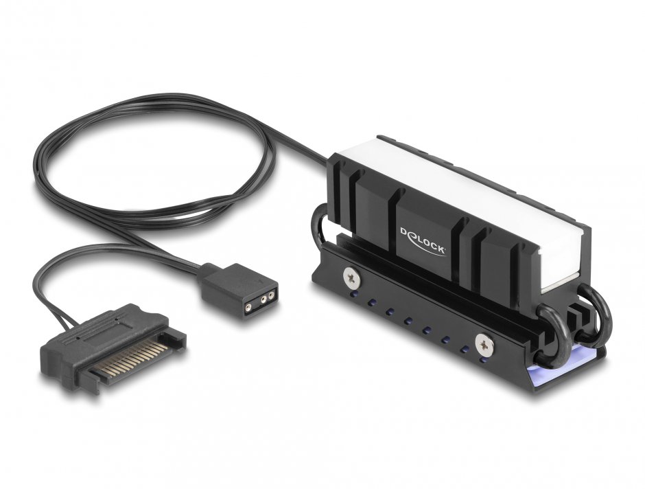 Imagine Radiator pentru SSD M.2 2280 cu RGB LED, Delock 18460