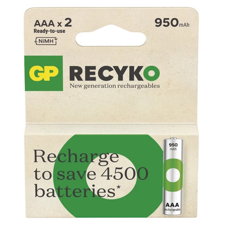 Imagine Set 2 buc acumulator AAA/R3 Ni-MH GP ReCyko 950mAh, GP Batteries