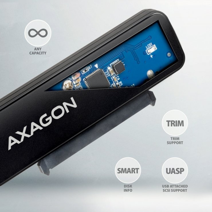 Imagine Adaptor USB 3.2 Gen1-A la HDD/SSD 2.5", Axagon ADSA-FP2A