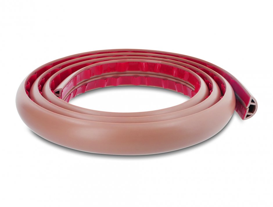 Imagine Canal cablu flexibil PVC cu adeziv 30x10 mm - lungime 2m Maro, Delock 20763