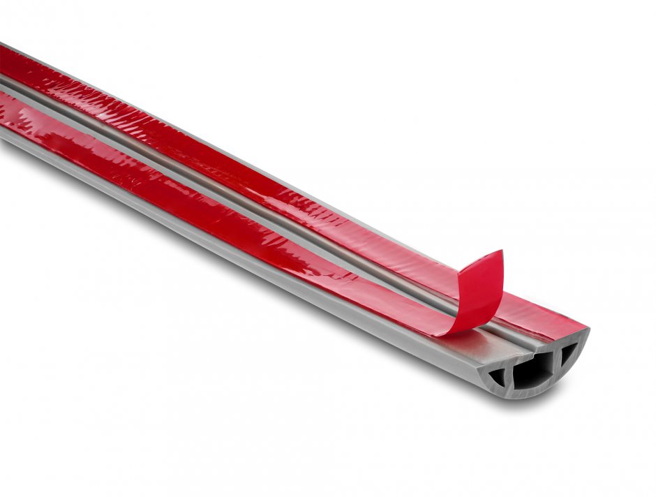 Imagine Canal cablu flexibil PVC cu adeziv 30x10 mm - lungime 2m Gri, Delock 20766