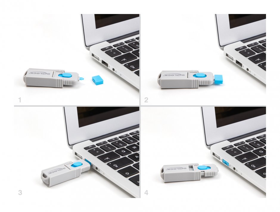 Imagine Set 10 buc USB-A port blocker Blue, Delock 20947