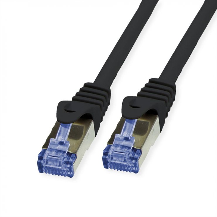 Imagine Cablu de retea RJ45 exterior Cat.6A S/FTP (PiMF) LSOH 50m Negru, Value 21.99.0722
