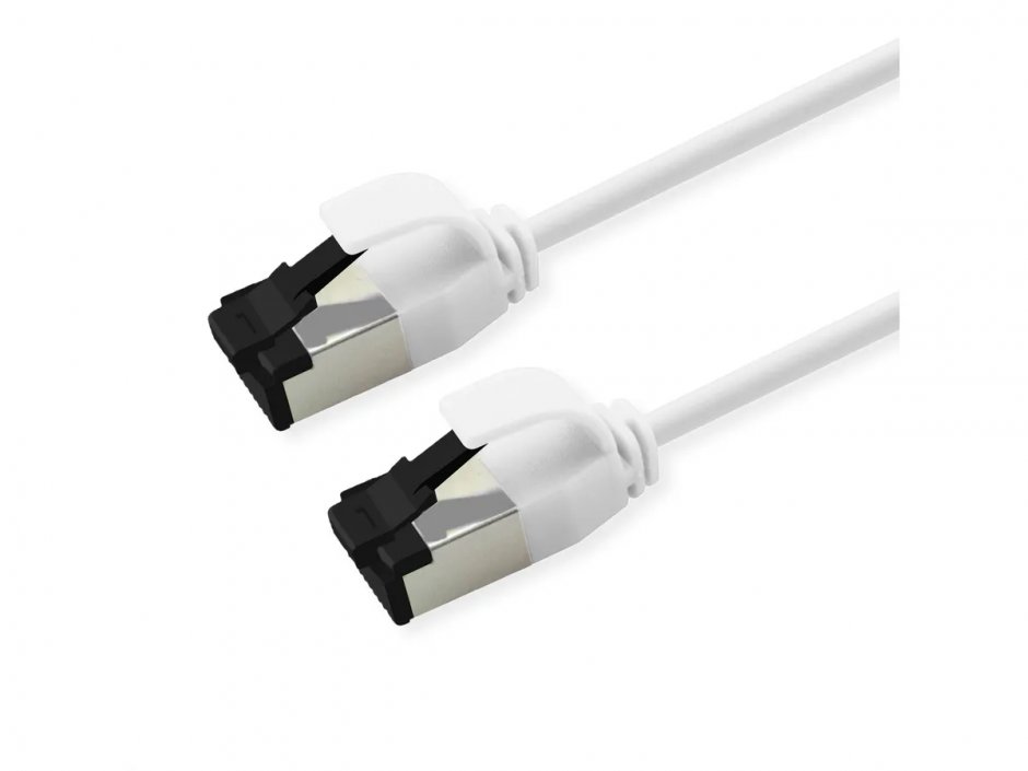 Imagine Cablu de retea RJ45 Slim U/FTP Cat. 8.1 (Class I) LSOH 2m Alb, Roline 21.15.3275
