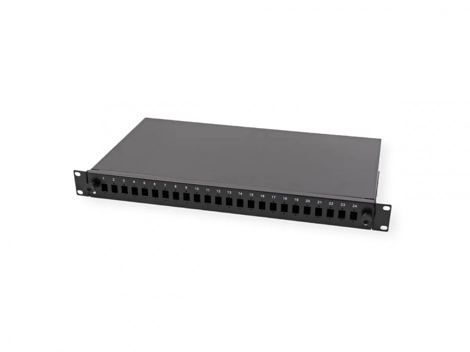 Imagine Patch panel 19" fibra optica pentru 24 x SC simplex sau LC duplex, Value 21.99.0651