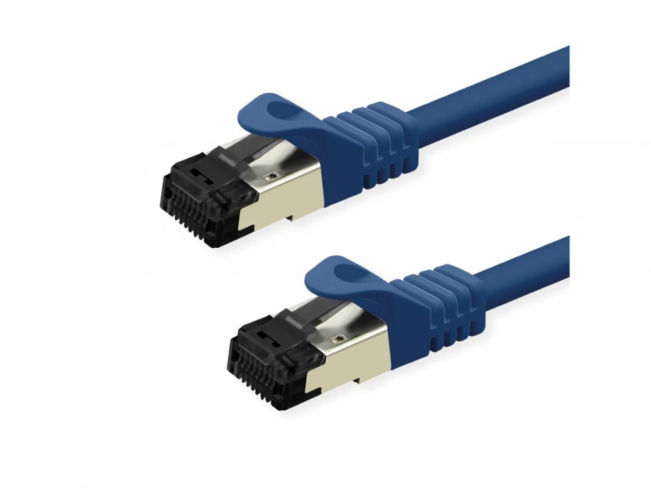 Imagine Cablu de retea RJ45 S/FTP Cat.8 (Class I) LSOH 1m Albastru, Value 21.99.1851