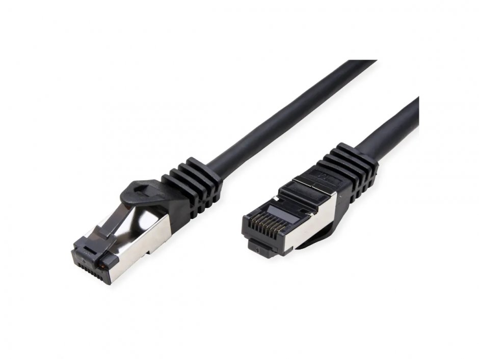 Imagine Cablu de retea RJ45 S/FTP Cat.8 (Class I) LSOH 1m Negru, Value 21.99.1861
