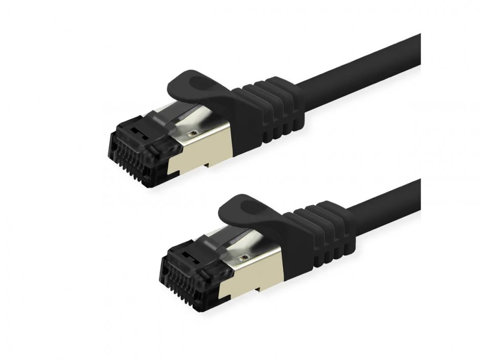 Imagine Cablu de retea RJ45 S/FTP Cat.8 (Class I) LSOH 2m Negru, Value 21.99.1862