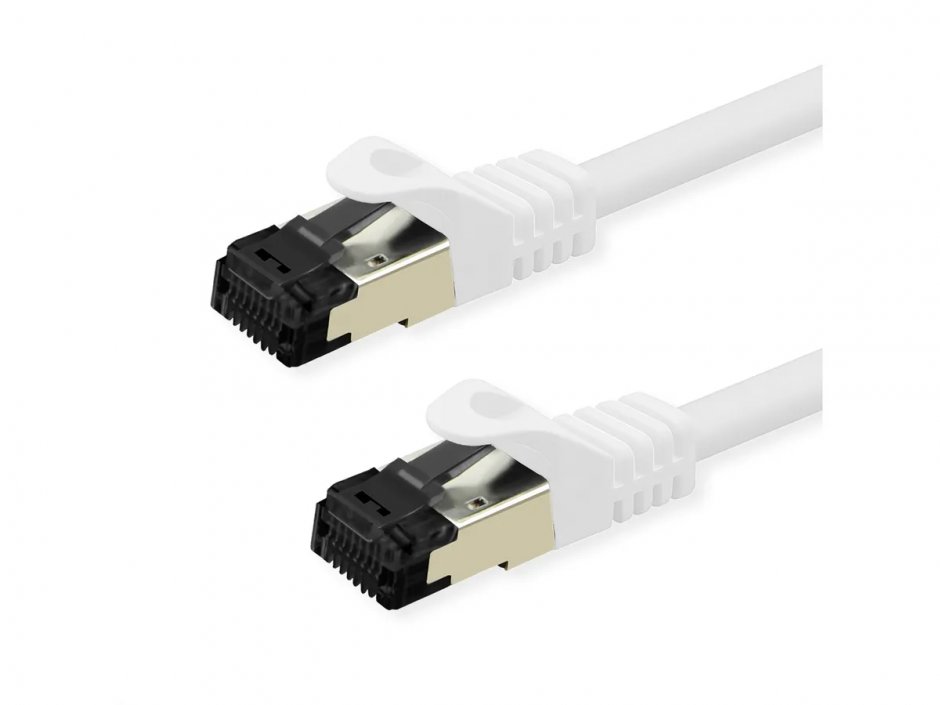 Imagine Cablu de retea RJ45 S/FTP Cat.8 (Class I) LSOH 1m Alb, Value 21.99.1871