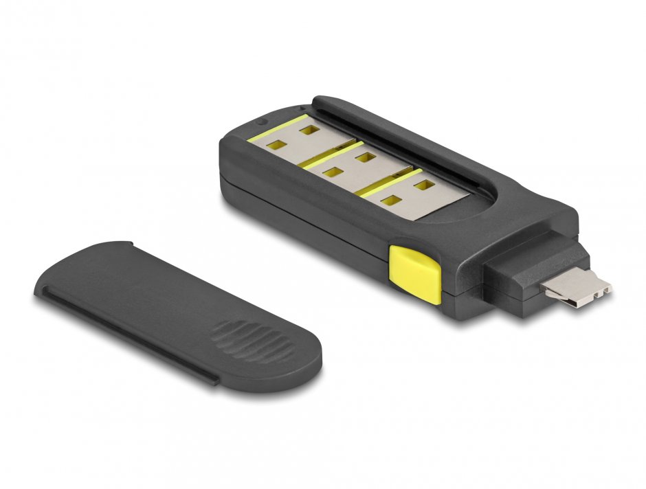 Imagine Set 4 buc USB-A port blocker + cheie, Delock 22031