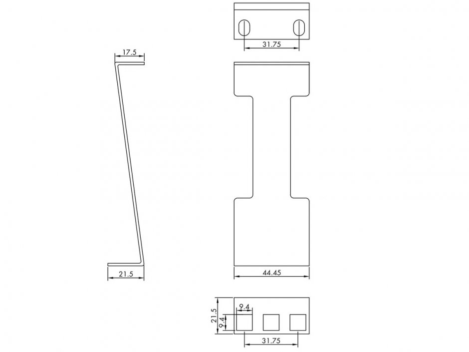 Imagine Set 2 buc extensie adancime cabinet 19" 1U metal 151.5mm, Value 26.99.0422