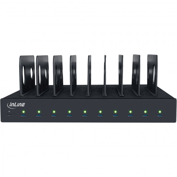 Imagine Statie de incarcare (incarcator priza) 1000W cu 10 x USB-C PD3.0 QC5.0, InLine IL31516B