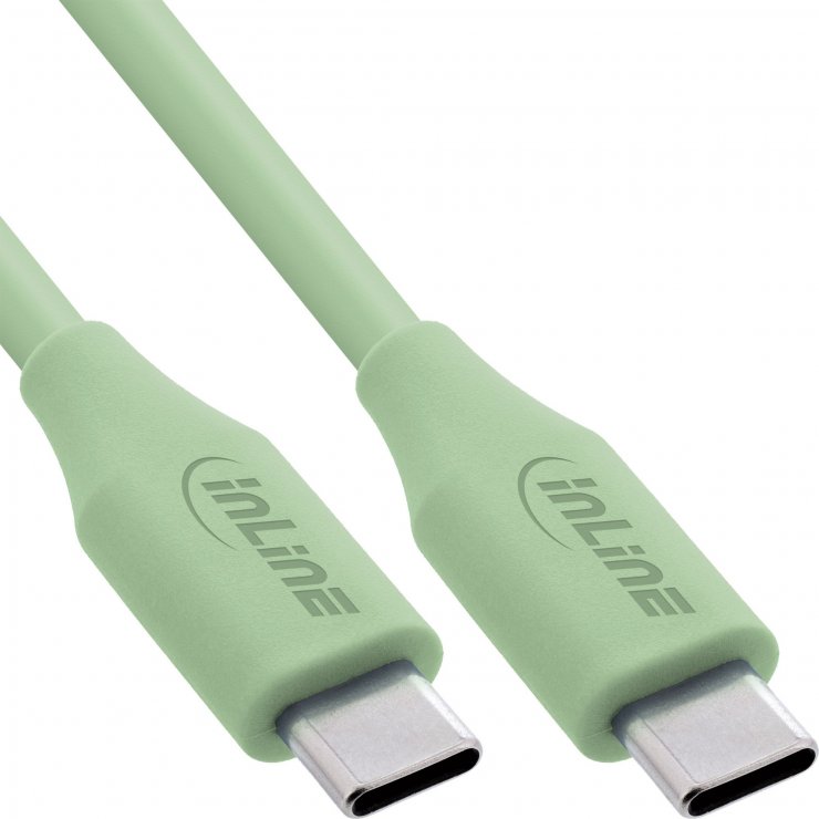 Imagine Cablu USB 2.0 type C fast charging silicon 100W Verde 2m, InLine IL35892G