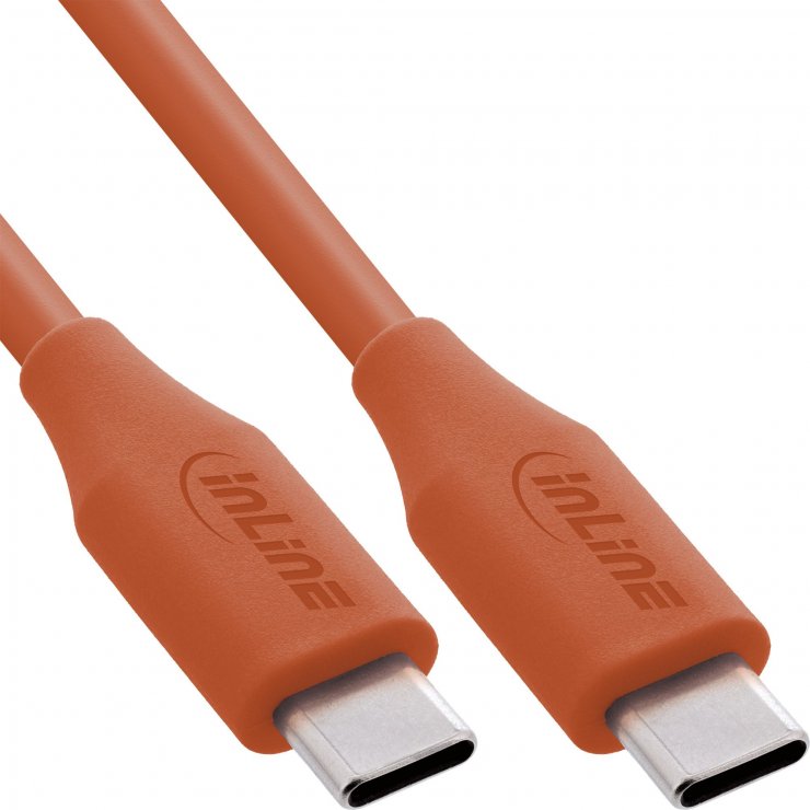 Imagine Cablu USB 2.0 type C fast charging silicon 100W Orange 0.5m, InLine IL35895O