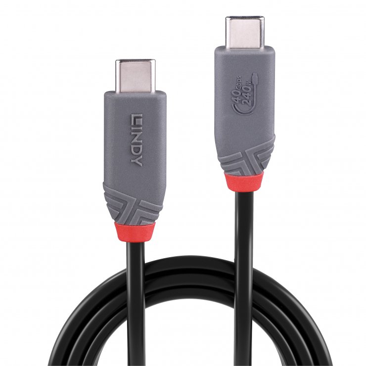 Imagine Cablu USB4 type C Anthra Line 240W/8K60Hz T-T 1.5m, Lindy L36957