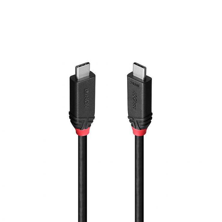Imagine Cablu USB4 type C 240W/40Gbps Black Line 0.5m, Lindy L37000