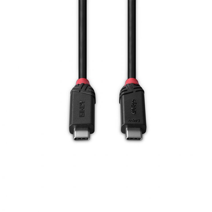 Imagine Cablu USB4 type C 240W/40Gbps Black Line 0.5m, Lindy L37000