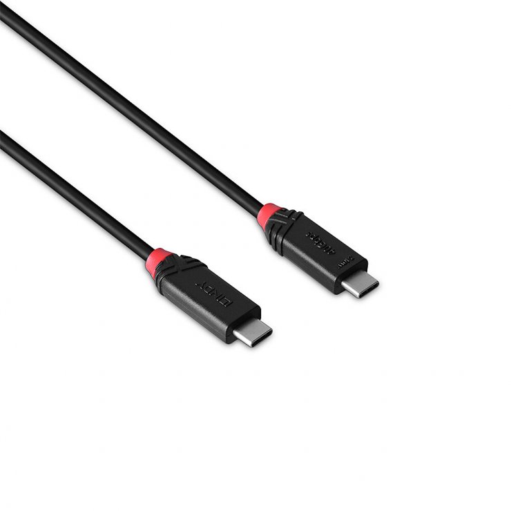 Imagine Cablu USB4 type C 240W/40Gbps Black Line 0.5m, Lindy L37000
