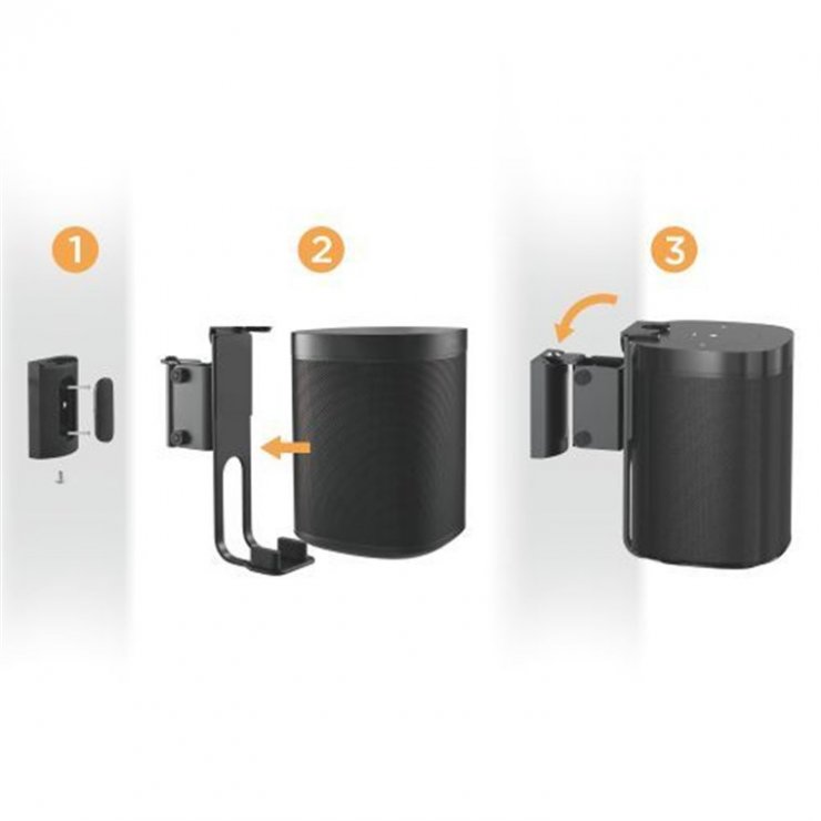 Imagine Set 2 buc suport perete pentru boxe Sonos One/One S/Play:1 Negru, Goobay G70829