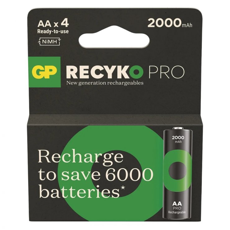 Imagine Set 4 buc acumulator AA/R6 ReCyko Pro Ni-MH 2000 mAh, GP Batteries