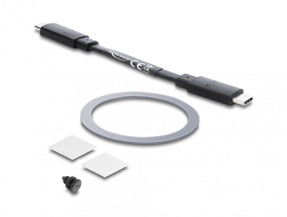 Imagine Rack extern magnetic USB Type C 10Gbps la M.2 NVMe/SATA SSD, Delock 42032