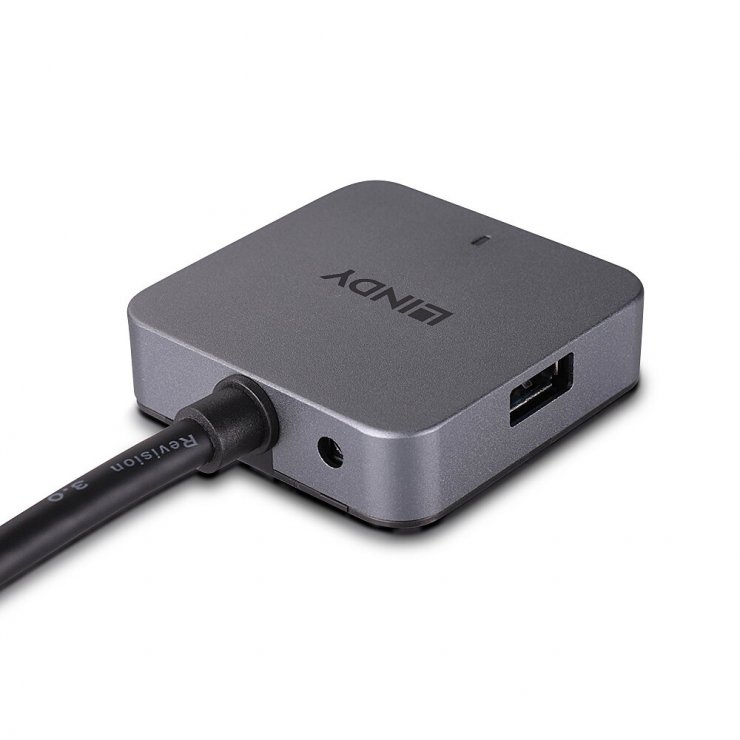 Imagine Cablu activ prelungitor USB 3.2 cu HUB 2 x USB-A + 2 x USB type C T-M 5m, Lindy L43388