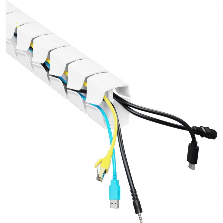 Imagine Organizator cabluri/canal cablu inaltime reglabila max. 1.34m Alb, InLine IL59996E