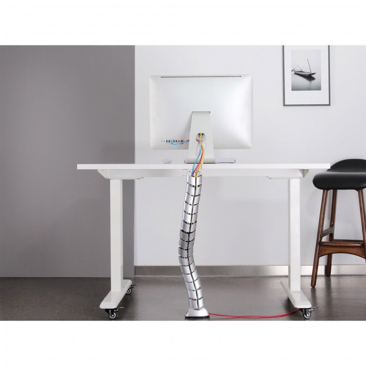 Imagine Organizator cabluri/canal cablu 0.8m Silver, InLine IL59997B