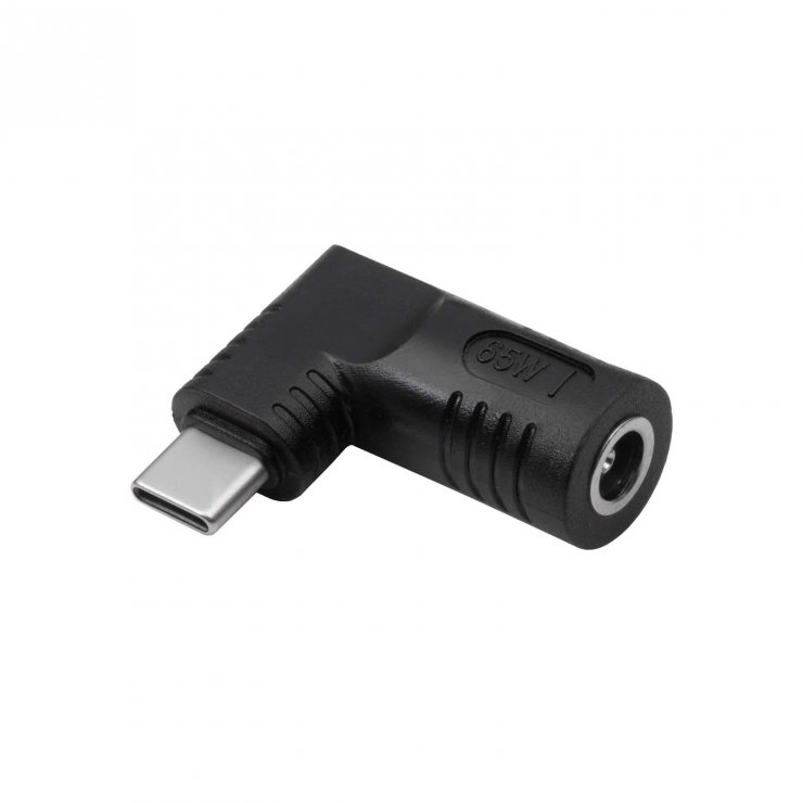 Imagine Adaptor USB type C la DC 5.5 x 3.0 mm + pin 65W T-M, Akyga AK-ND-D09