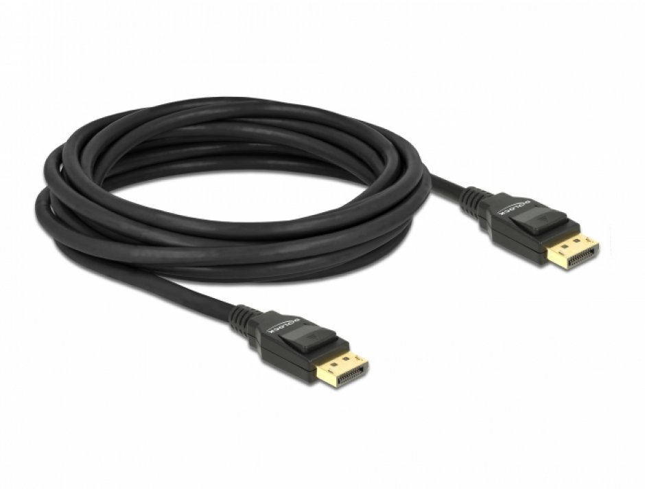 Imagine Cablu DisplayPort 4K60Hz T-T ecranat 5m Negru, Delock 82425