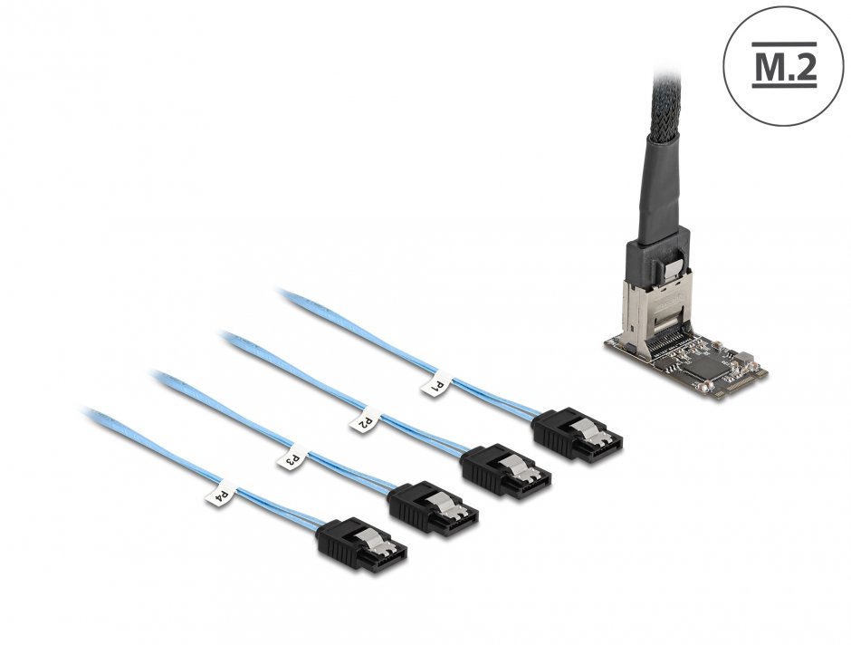 Imagine Controller M.2 2242 Key B+M la 4 x SATA 1m, Delock 64260