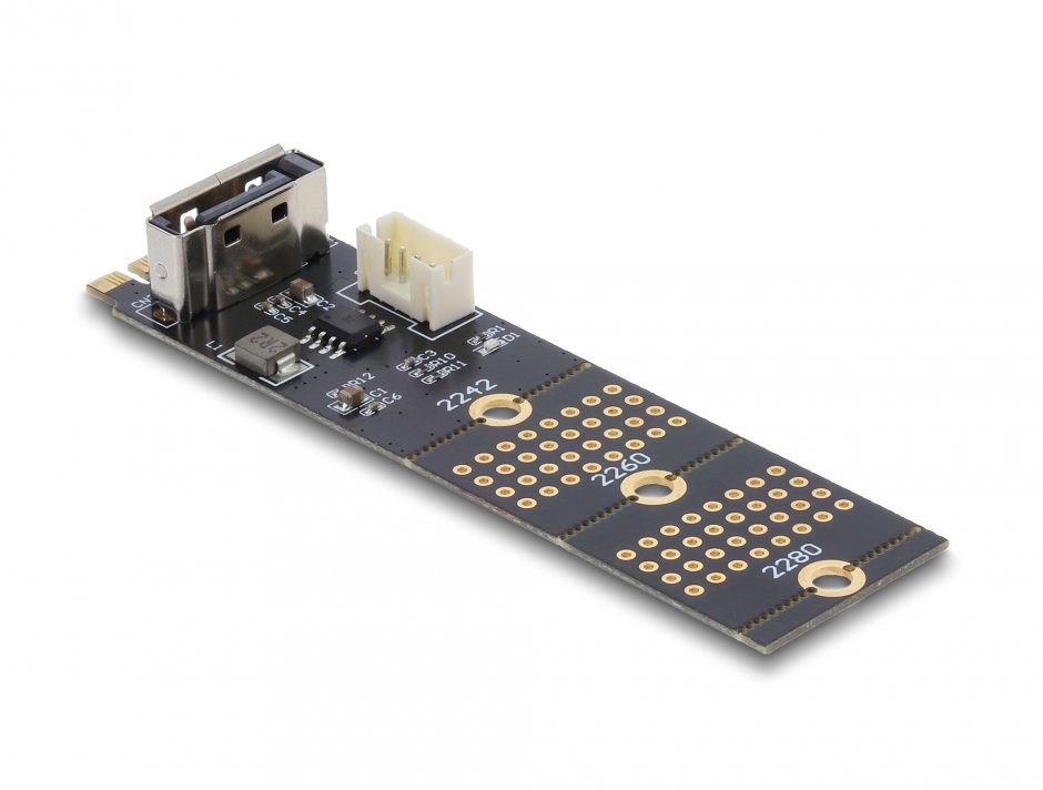 Imagine Adaptor M.2 Key B la SATA 7 pini vertical, Delock 64290
