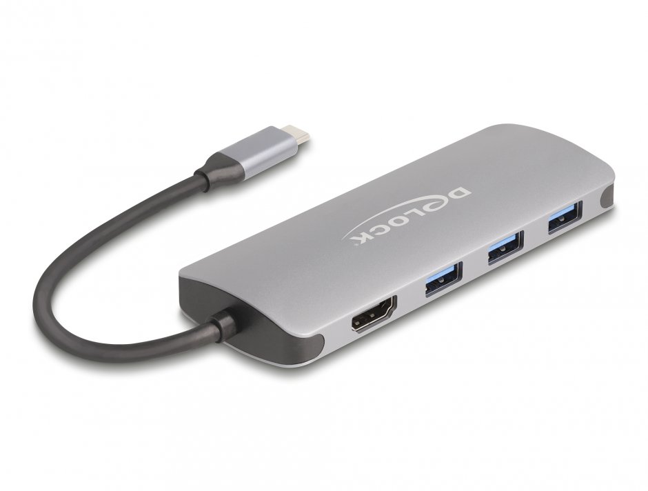 Imagine Adaptor USB 3.2 type C la HDMI + 3 x USB-A + 3 x USB-C + PD 90W, Delock 64323