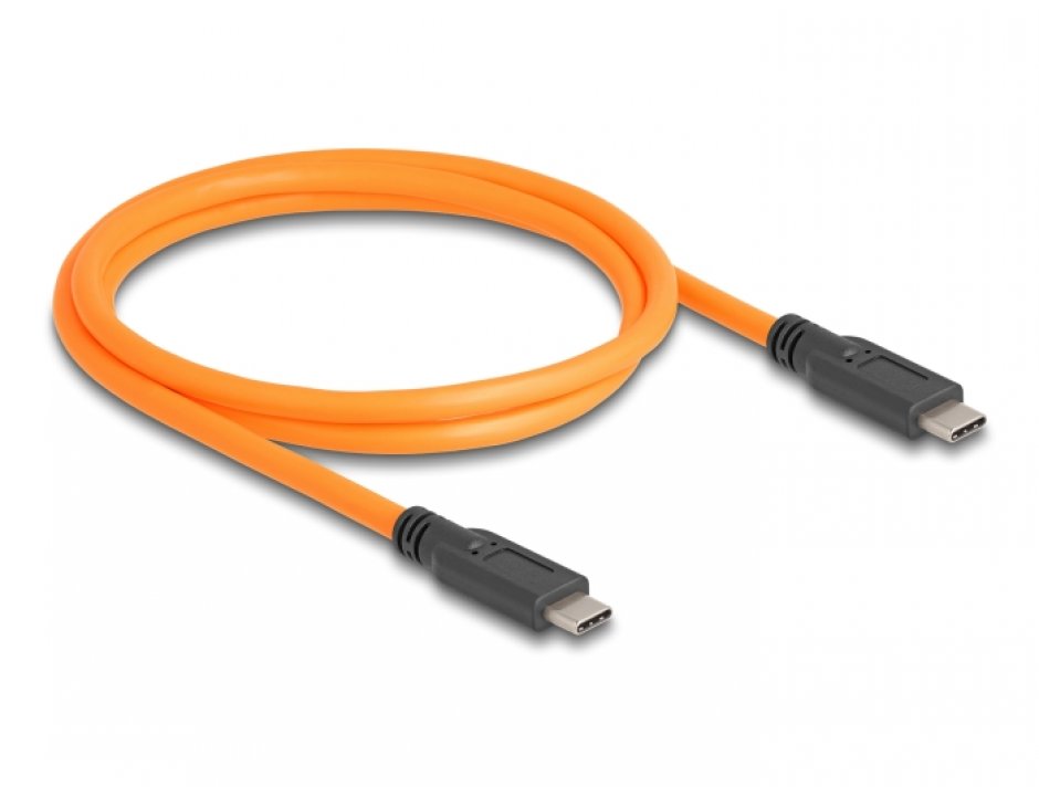 Imagine Cablu USB 3.1 type C pentru tethered shooting T-T 1m Orange, Delock 87959