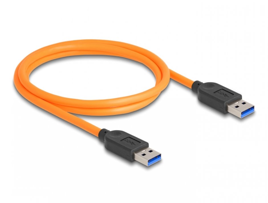 Imagine Cablu USB 3.1-A pentru tethered shooting T-T 1m Orange, Delock 87962
