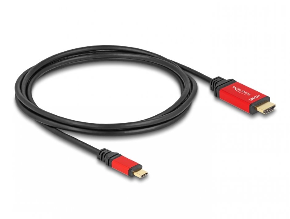 Imagine Cablu USB type C la HDMI (DP Alt Mode) 8K60Hz/4K240Hz T-T HDR 2m, Delock 80096