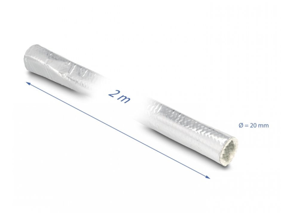 Imagine Organizator cabluri/manson din fibra de sticla si aluminiu 2m x 20mm, Delock 19004