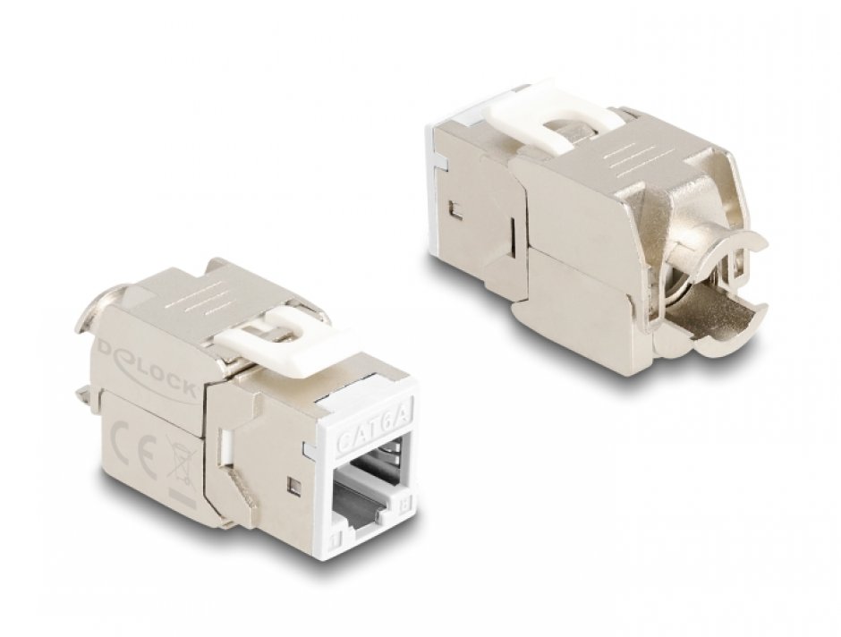 Imagine Set 10 buc modul keystone RJ45 LSA Cat.6A toolfree Alb, Delock 88119