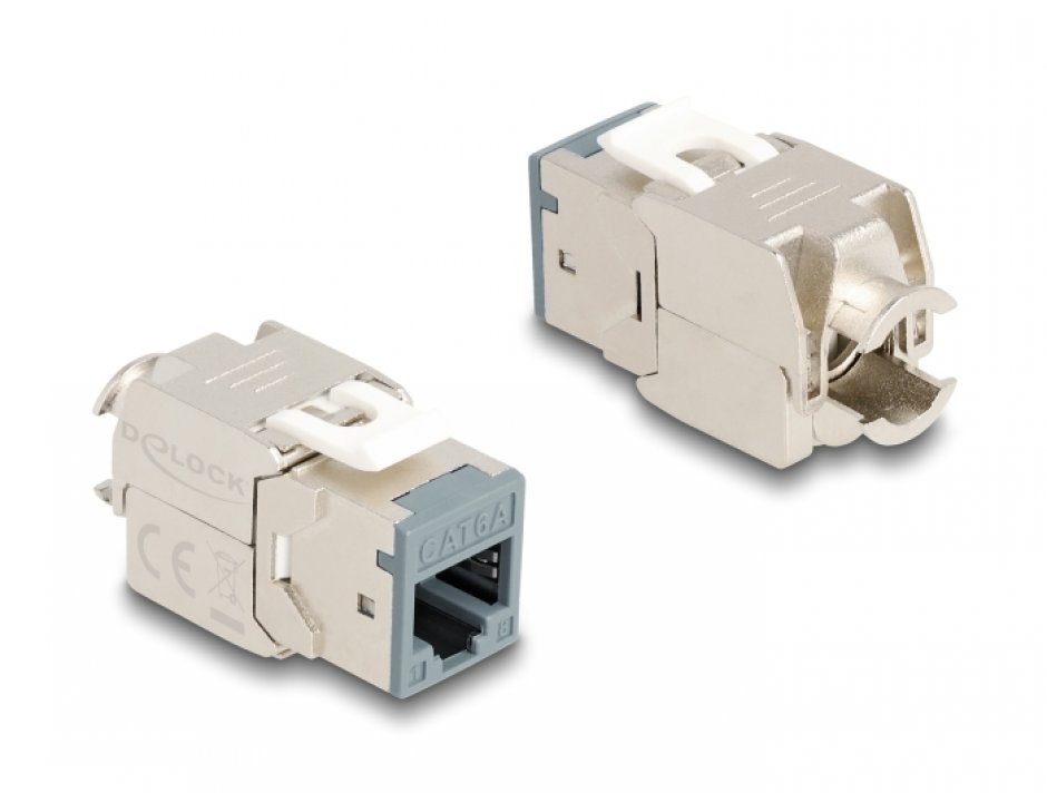 Imagine Set 10 buc modul keystone RJ45 LSA Cat.6A toolfree Gri, Delock 88120