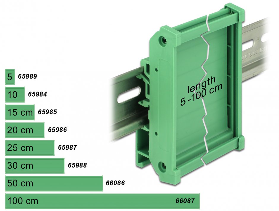 Imagine Suport de placa (72 mm) pentru sina DIN 10cm, Delock 65984