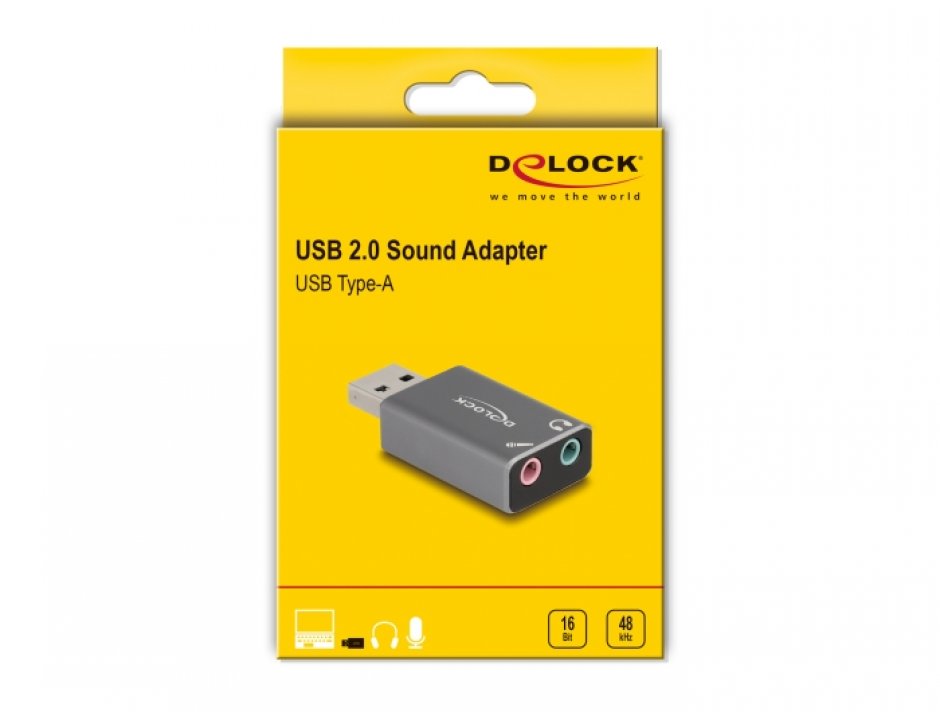 Imagine Placa de sunet USB-A la 2 x 3.5 mm Stereo jack pentru PS5, Delock 66633