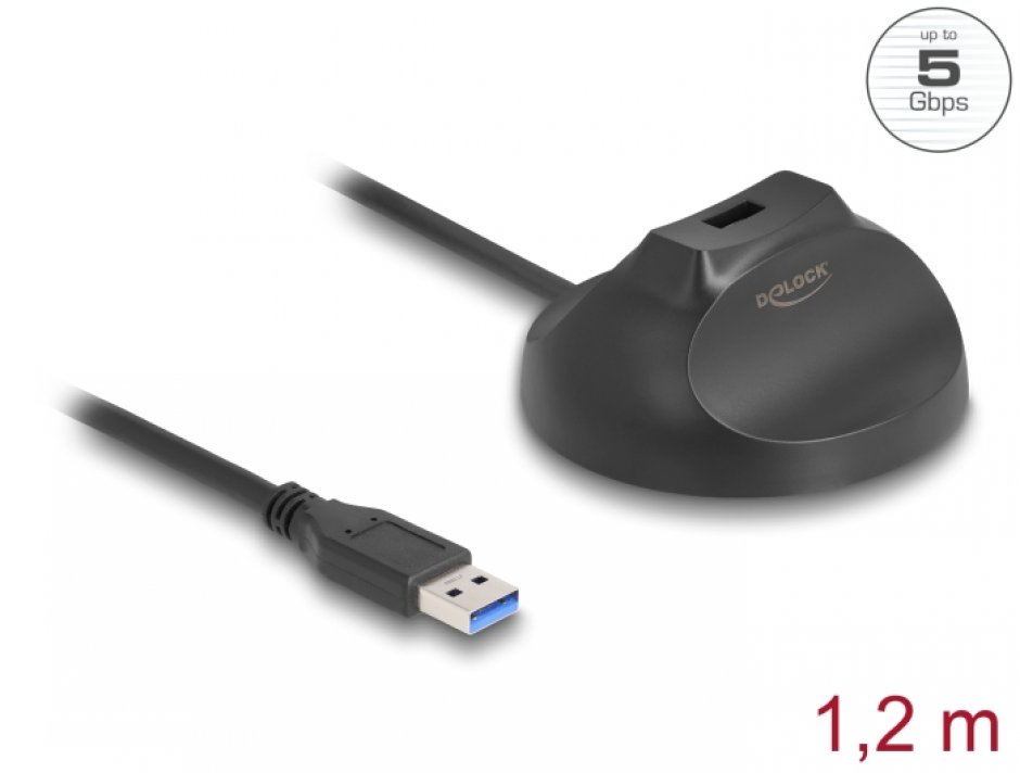 Imagine Cablu prelungitor USB 3.2 cu baza magnetica T-M 1.2m, Delock 64271