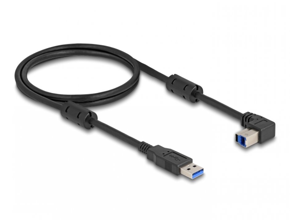 Imagine Cablu USB 3.0-A la USB-B drept/unghi sus 1m, Delock 81104