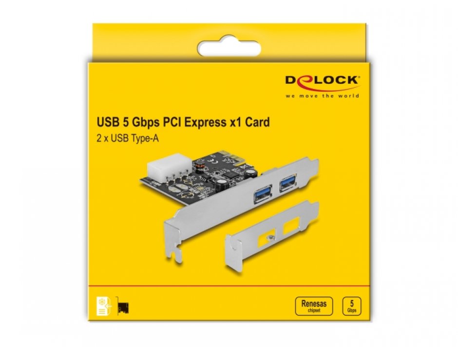 Imagine PCI Express cu 2 x USB 3.0, Delock 89243