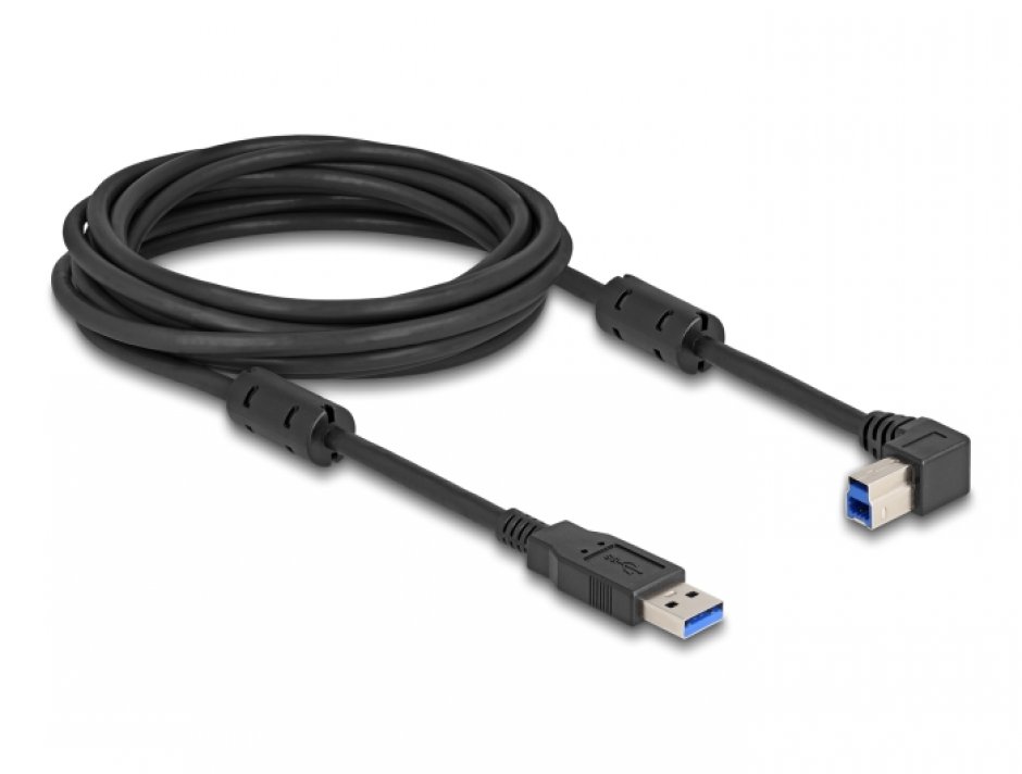 Imagine Cablu USB 3.0-A la USB-B drept/unghi dreapta 5m, Delock 81111