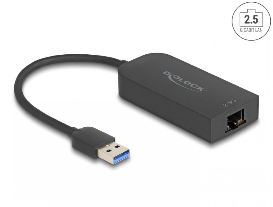 Imagine Adaptor retea USB-A la 2.5 Gigabit LAN, Delock 66045