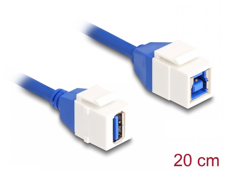 Imagine Modul keystone USB 3.2-A la USB-B M-M 0.2m, Delock 86970