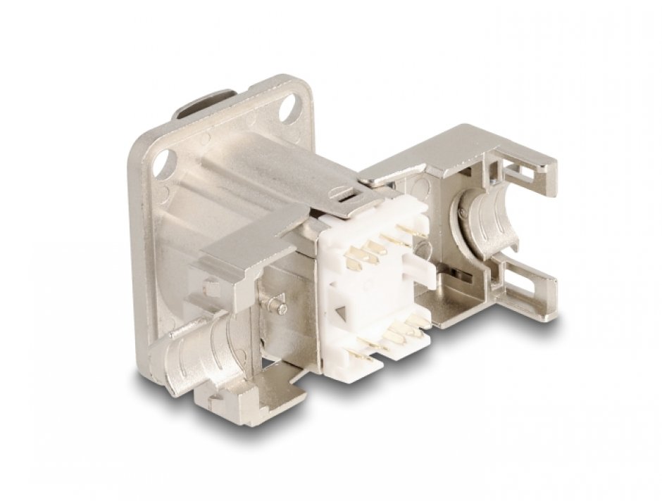 Imagine Conector metalic D-type ecranat RJ45 Cat.6A cu protectie praf si waterproof IP66, Delock 67064